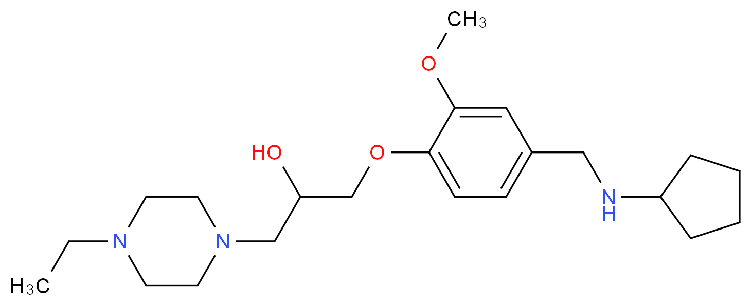 1-{4-[(cyclopentylamino)methyl]-2-methoxyphenoxy}-3-(4-ethyl-1-piperazinyl)-2-propanol_Molecular_structure_CAS_)