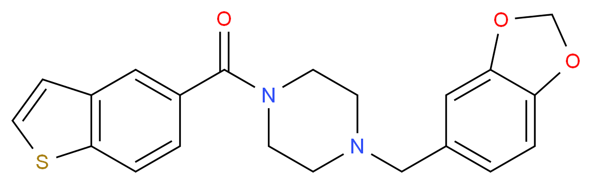 1-(1,3-benzodioxol-5-ylmethyl)-4-(1-benzothien-5-ylcarbonyl)piperazine_Molecular_structure_CAS_)