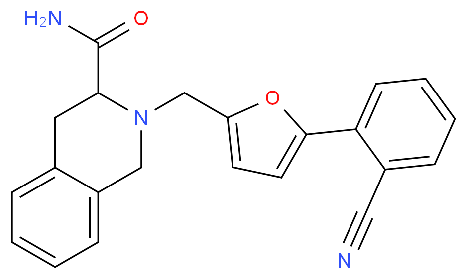 2-{[5-(2-cyanophenyl)-2-furyl]methyl}-1,2,3,4-tetrahydroisoquinoline-3-carboxamide_Molecular_structure_CAS_)