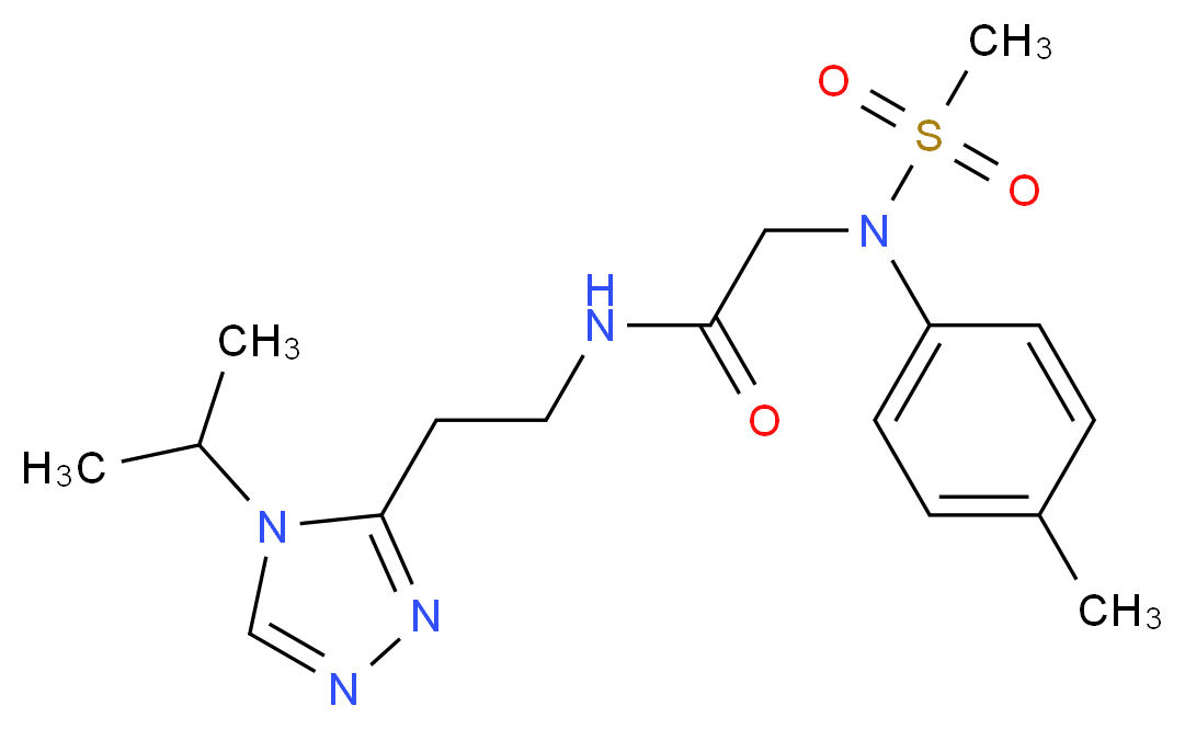 N-[2-(4-isopropyl-4H-1,2,4-triazol-3-yl)ethyl]-2-[(4-methylphenyl)(methylsulfonyl)amino]acetamide_Molecular_structure_CAS_)