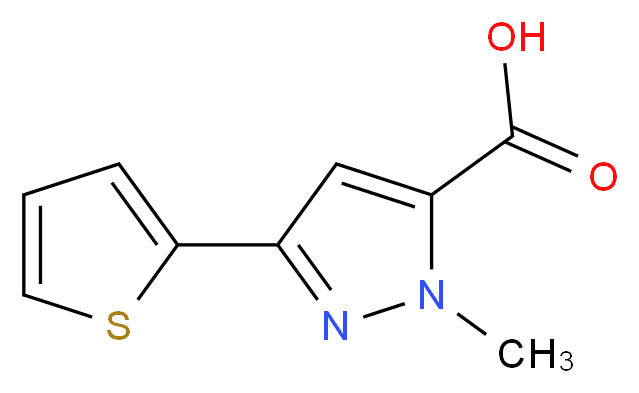 1-methyl-3-(thiophen-2-yl)-1H-pyrazole-5-carboxylic acid_Molecular_structure_CAS_)