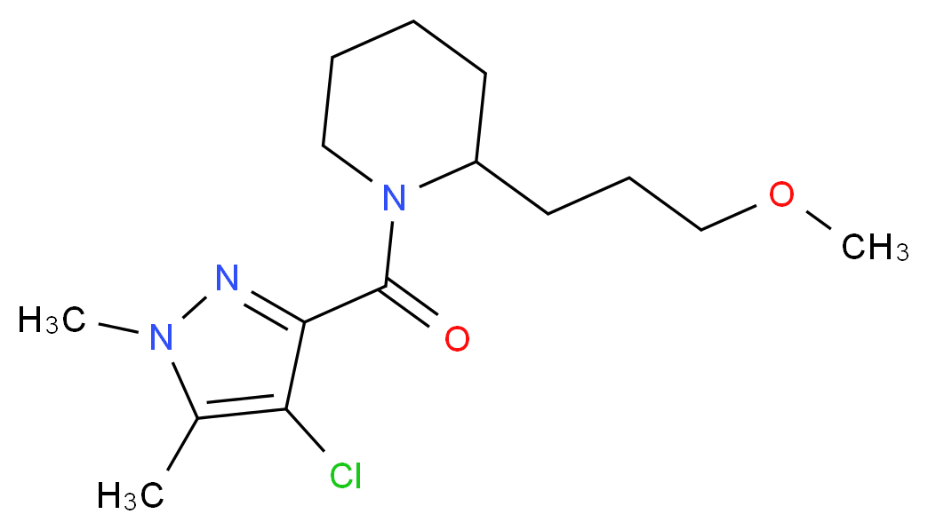1-[(4-chloro-1,5-dimethyl-1H-pyrazol-3-yl)carbonyl]-2-(3-methoxypropyl)piperidine_Molecular_structure_CAS_)