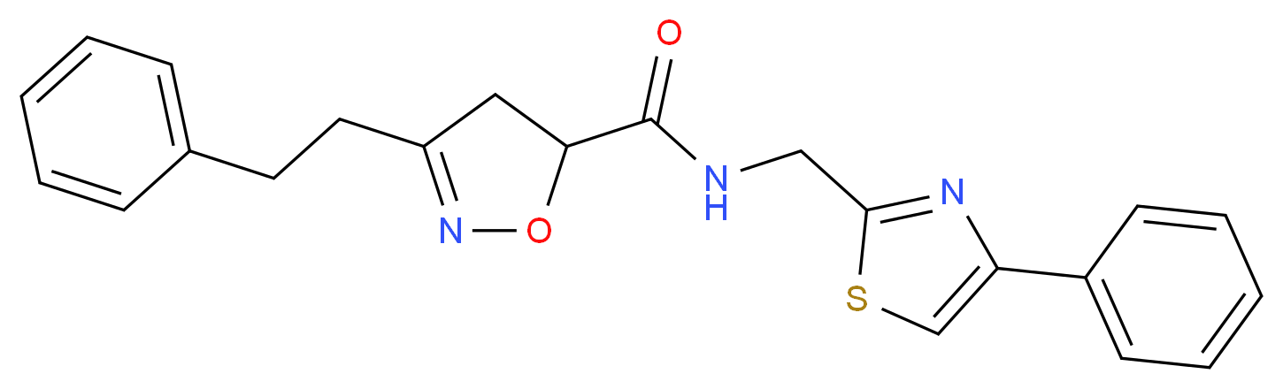 3-(2-phenylethyl)-N-[(4-phenyl-1,3-thiazol-2-yl)methyl]-4,5-dihydro-5-isoxazolecarboxamide_Molecular_structure_CAS_)