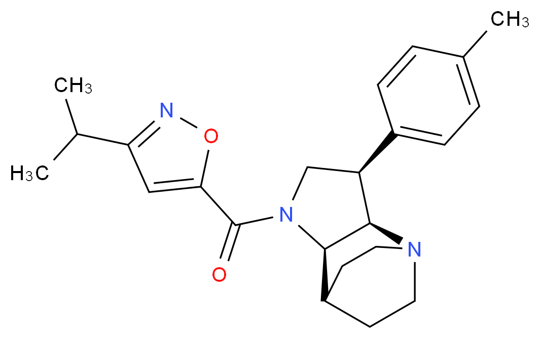 (3R*,3aR*,7aR*)-1-[(3-isopropylisoxazol-5-yl)carbonyl]-3-(4-methylphenyl)octahydro-4,7-ethanopyrrolo[3,2-b]pyridine_Molecular_structure_CAS_)