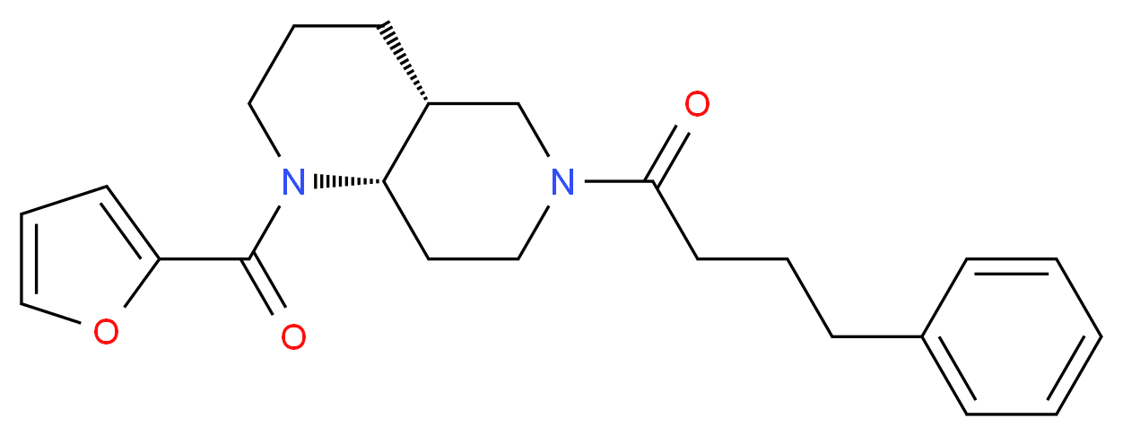(4aR*,8aS*)-1-(2-furoyl)-6-(4-phenylbutanoyl)decahydro-1,6-naphthyridine_Molecular_structure_CAS_)