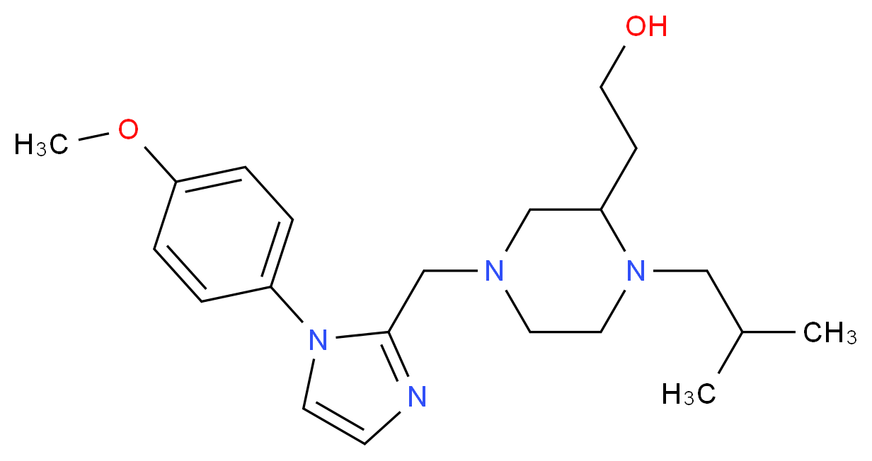 2-(1-isobutyl-4-{[1-(4-methoxyphenyl)-1H-imidazol-2-yl]methyl}-2-piperazinyl)ethanol_Molecular_structure_CAS_)
