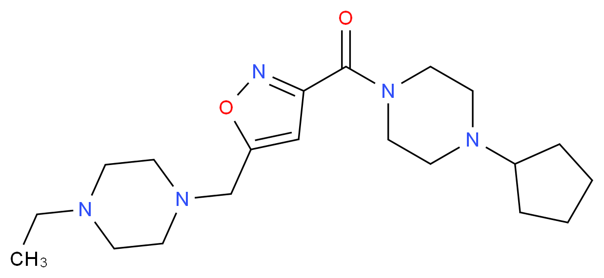 1-cyclopentyl-4-({5-[(4-ethylpiperazin-1-yl)methyl]isoxazol-3-yl}carbonyl)piperazine_Molecular_structure_CAS_)