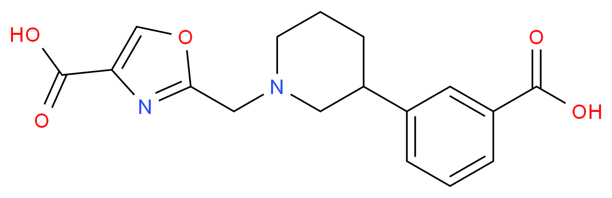 2-{[3-(3-carboxyphenyl)piperidin-1-yl]methyl}-1,3-oxazole-4-carboxylic acid_Molecular_structure_CAS_)