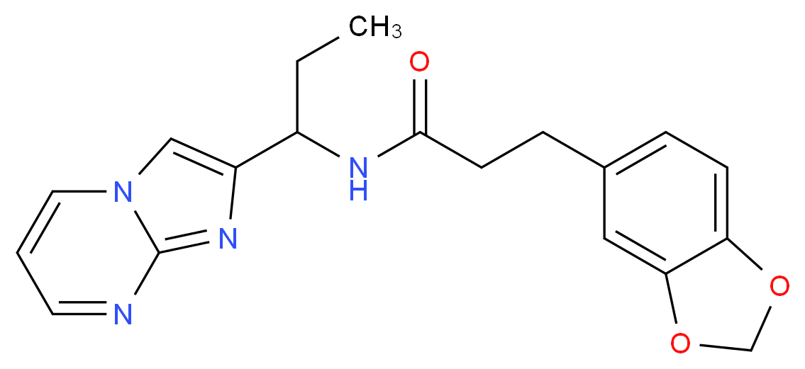 3-(1,3-benzodioxol-5-yl)-N-(1-imidazo[1,2-a]pyrimidin-2-ylpropyl)propanamide_Molecular_structure_CAS_)