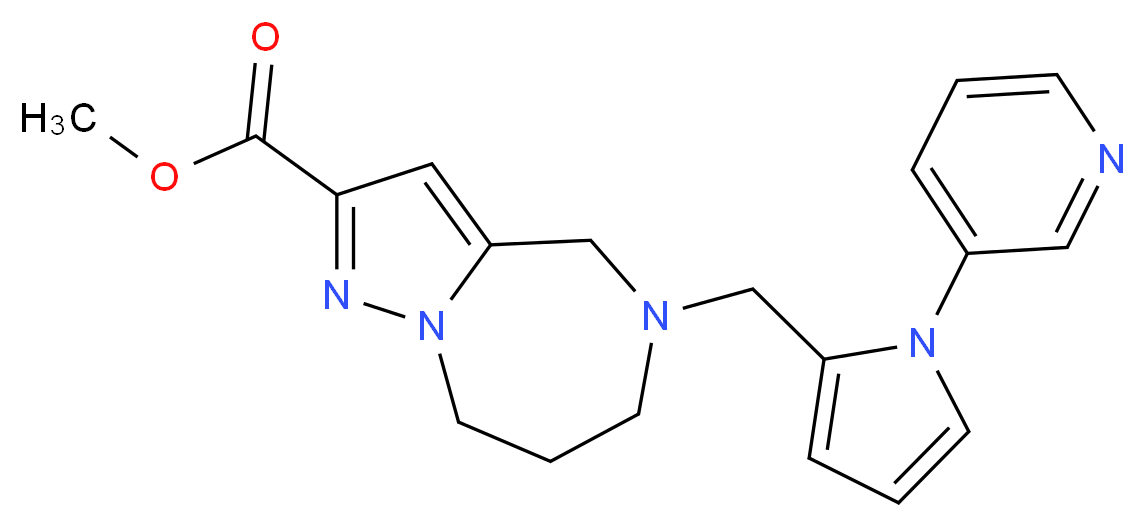 methyl 5-[(1-pyridin-3-yl-1H-pyrrol-2-yl)methyl]-5,6,7,8-tetrahydro-4H-pyrazolo[1,5-a][1,4]diazepine-2-carboxylate_Molecular_structure_CAS_)