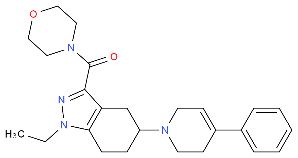 1-ethyl-3-(4-morpholinylcarbonyl)-5-(4-phenyl-3,6-dihydro-1(2H)-pyridinyl)-4,5,6,7-tetrahydro-1H-indazole_Molecular_structure_CAS_)