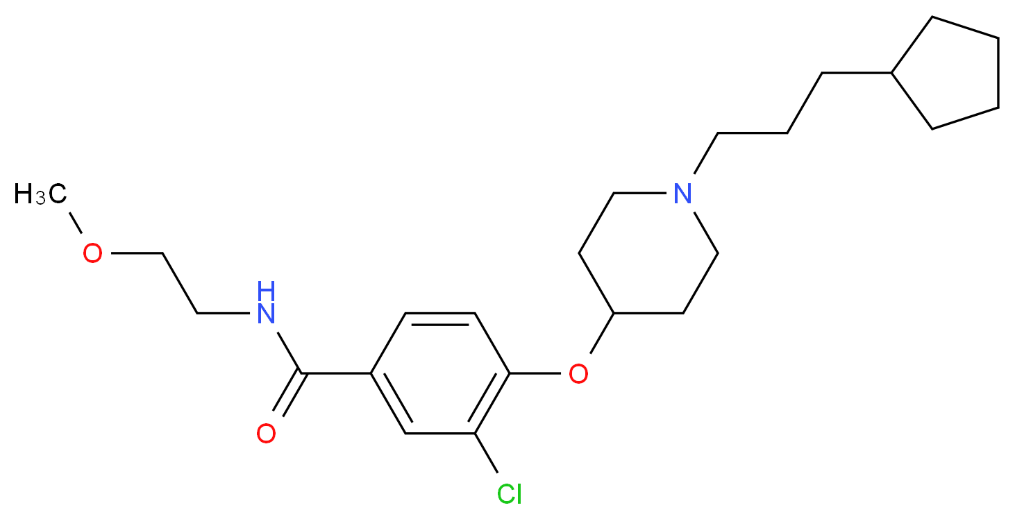3-chloro-4-{[1-(3-cyclopentylpropyl)-4-piperidinyl]oxy}-N-(2-methoxyethyl)benzamide_Molecular_structure_CAS_)
