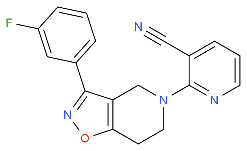2-[3-(3-fluorophenyl)-6,7-dihydroisoxazolo[4,5-c]pyridin-5(4H)-yl]nicotinonitrile_Molecular_structure_CAS_)