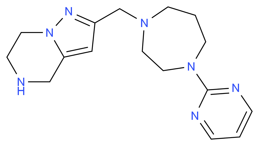 2-{[4-(2-pyrimidinyl)-1,4-diazepan-1-yl]methyl}-4,5,6,7-tetrahydropyrazolo[1,5-a]pyrazine_Molecular_structure_CAS_)