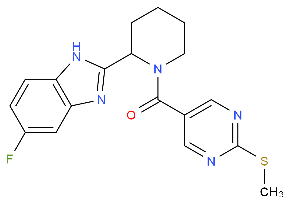 5-fluoro-2-(1-{[2-(methylthio)-5-pyrimidinyl]carbonyl}-2-piperidinyl)-1H-benzimidazole_Molecular_structure_CAS_)