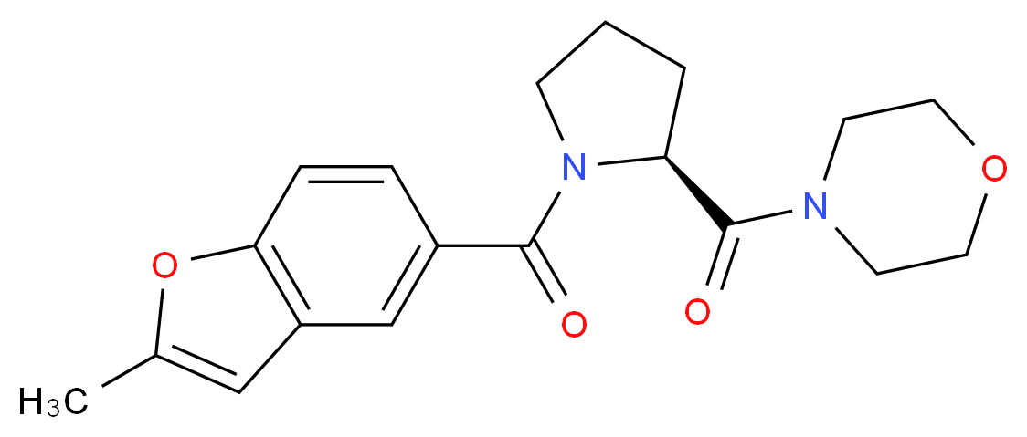 4-{1-[(2-methyl-1-benzofuran-5-yl)carbonyl]-L-prolyl}morpholine_Molecular_structure_CAS_)