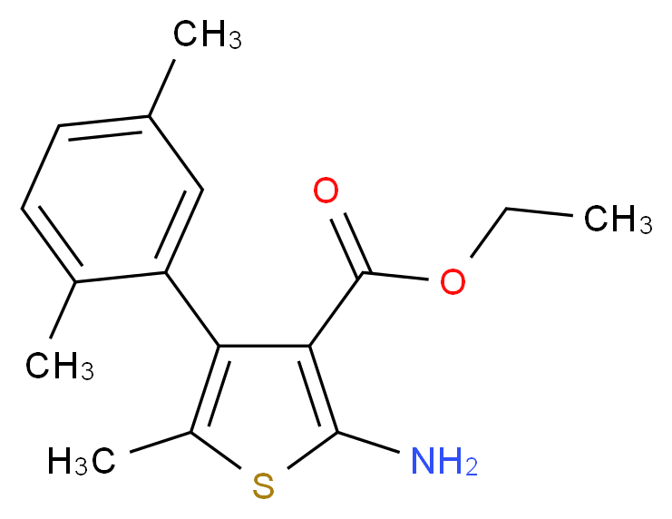 Ethyl 2-amino-4-(2,5-dimethylphenyl)-5-methylthiophene-3-carboxylate_Molecular_structure_CAS_350990-31-7)