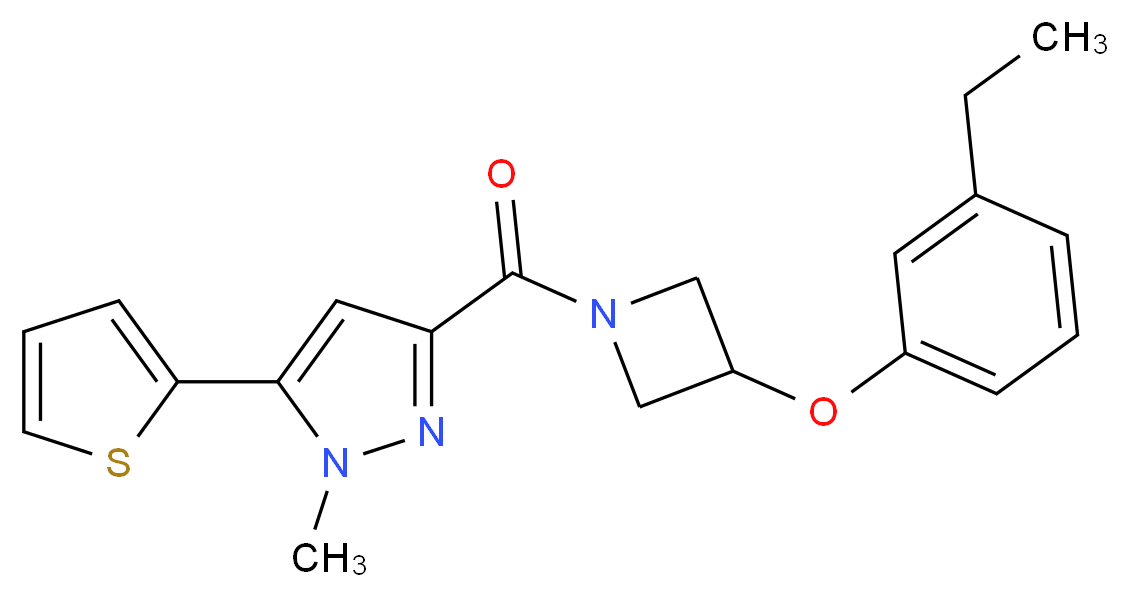 3-{[3-(3-ethylphenoxy)-1-azetidinyl]carbonyl}-1-methyl-5-(2-thienyl)-1H-pyrazole_Molecular_structure_CAS_)
