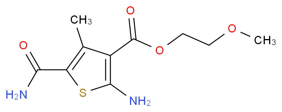 2-Amino-5-carbamoyl-4-methyl-thiophene-3-carboxylic acid 2-methoxy-ethyl ester_Molecular_structure_CAS_)