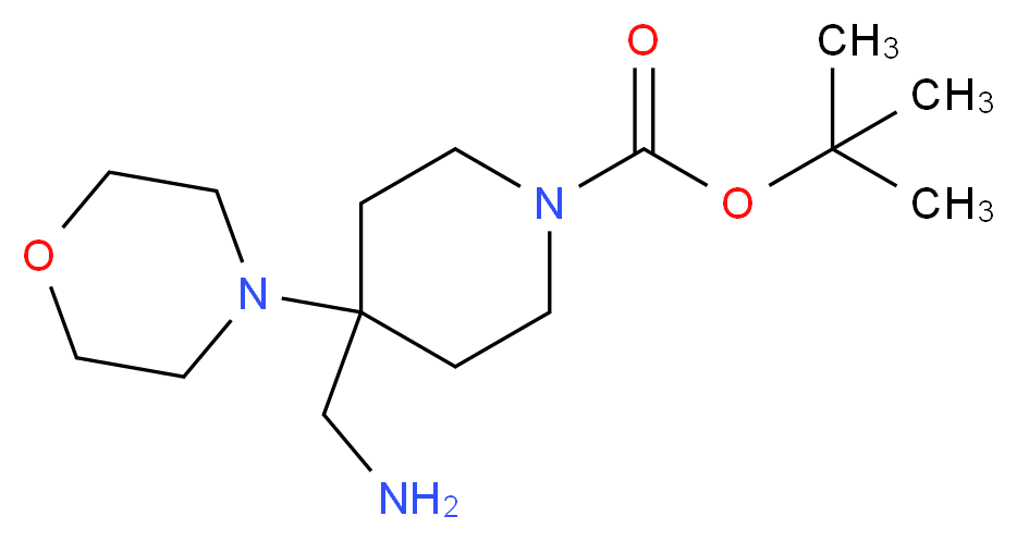 tert-butyl 4-(aminomethyl)-4-(morpholin-4-yl)piperidine-1-carboxylate_Molecular_structure_CAS_)