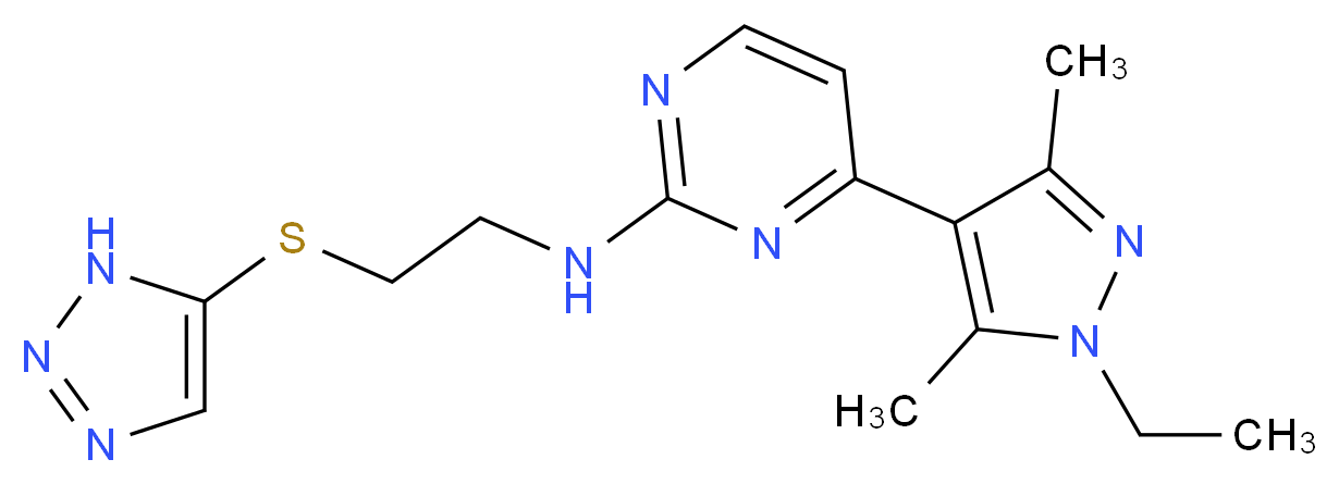 4-(1-ethyl-3,5-dimethyl-1H-pyrazol-4-yl)-N-[2-(1H-1,2,3-triazol-5-ylthio)ethyl]-2-pyrimidinamine_Molecular_structure_CAS_)