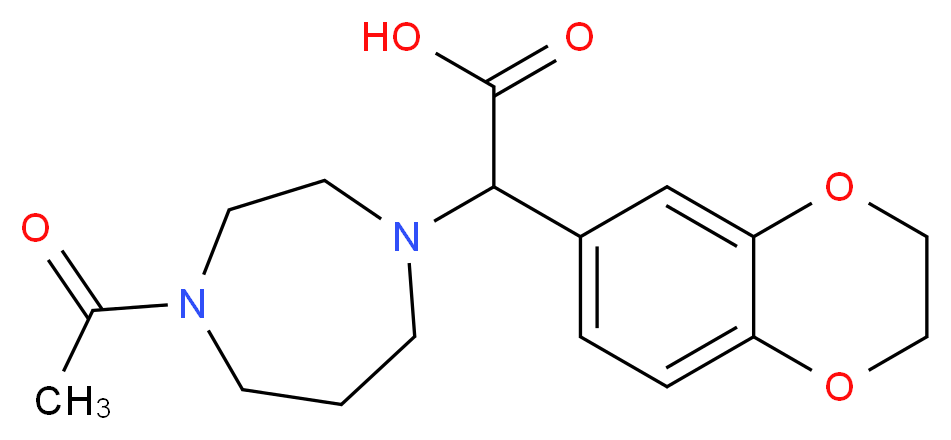 (4-acetyl-1,4-diazepan-1-yl)(2,3-dihydro-1,4-benzodioxin-6-yl)acetic acid_Molecular_structure_CAS_)