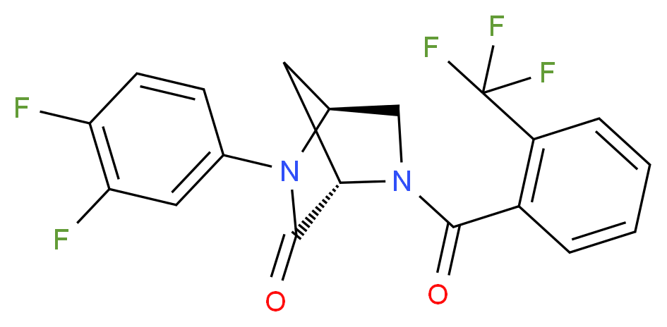(1S*,4S*)-2-(3,4-difluorophenyl)-5-[2-(trifluoromethyl)benzoyl]-2,5-diazabicyclo[2.2.1]heptan-3-one_Molecular_structure_CAS_)