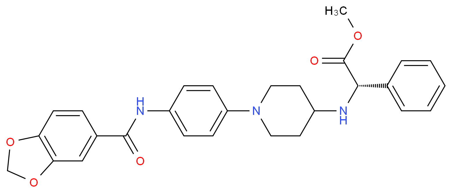 methyl (2S)-[(1-{4-[(1,3-benzodioxol-5-ylcarbonyl)amino]phenyl}-4-piperidinyl)amino](phenyl)acetate_Molecular_structure_CAS_)