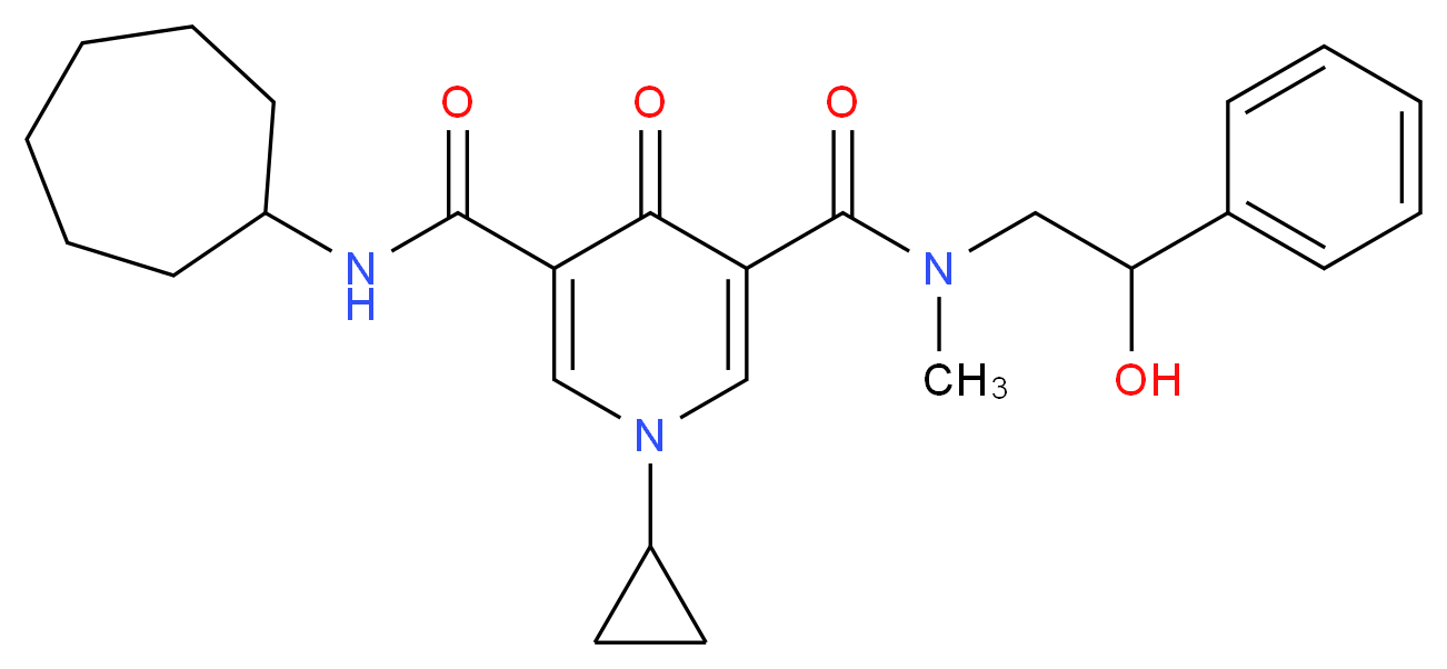 N'-cycloheptyl-1-cyclopropyl-N-(2-hydroxy-2-phenylethyl)-N-methyl-4-oxo-1,4-dihydro-3,5-pyridinedicarboxamide_Molecular_structure_CAS_)
