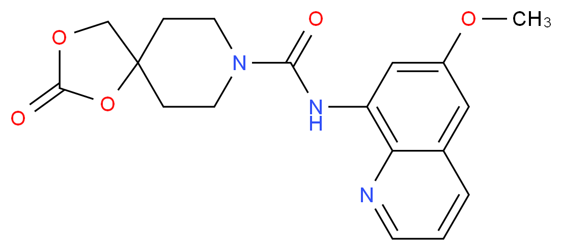 N-(6-methoxyquinolin-8-yl)-2-oxo-1,3-dioxa-8-azaspiro[4.5]decane-8-carboxamide_Molecular_structure_CAS_)
