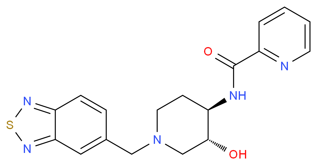 N-[(3R*,4R*)-1-(2,1,3-benzothiadiazol-5-ylmethyl)-3-hydroxypiperidin-4-yl]pyridine-2-carboxamide_Molecular_structure_CAS_)