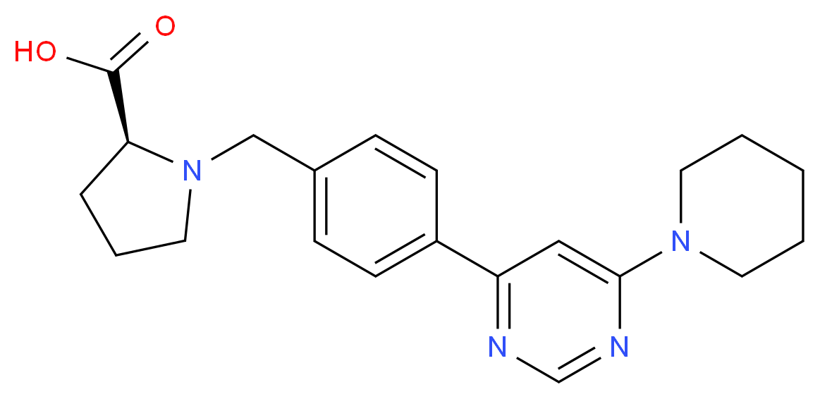 1-[4-(6-piperidin-1-ylpyrimidin-4-yl)benzyl]-L-proline_Molecular_structure_CAS_)