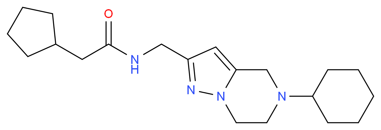 N-[(5-cyclohexyl-4,5,6,7-tetrahydropyrazolo[1,5-a]pyrazin-2-yl)methyl]-2-cyclopentylacetamide_Molecular_structure_CAS_)