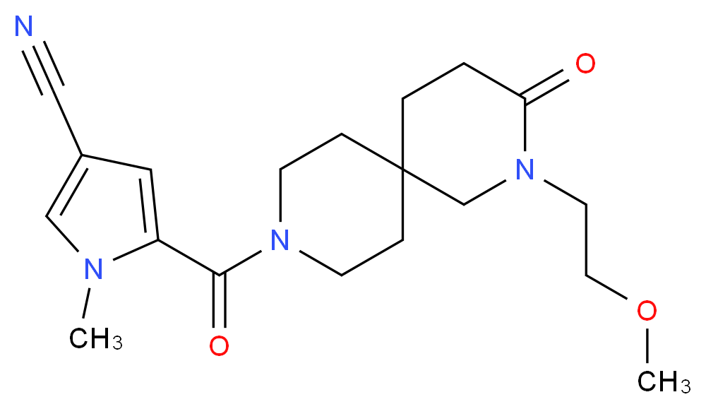 5-{[2-(2-methoxyethyl)-3-oxo-2,9-diazaspiro[5.5]undec-9-yl]carbonyl}-1-methyl-1H-pyrrole-3-carbonitrile_Molecular_structure_CAS_)