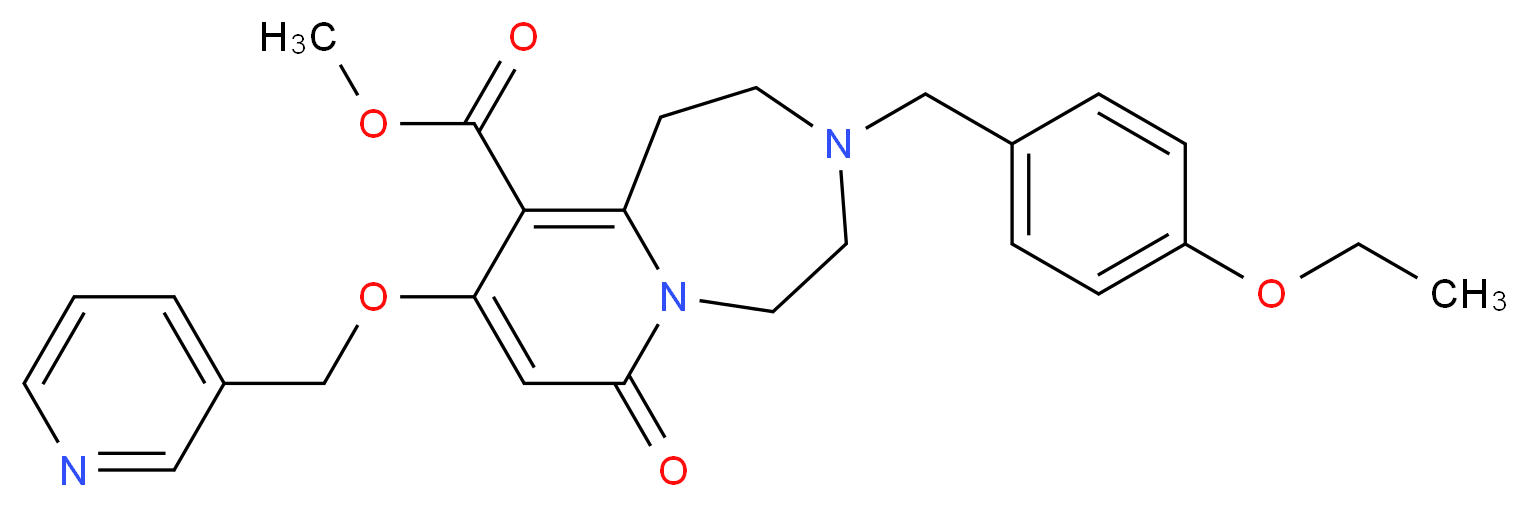 methyl 3-(4-ethoxybenzyl)-7-oxo-9-(3-pyridinylmethoxy)-1,2,3,4,5,7-hexahydropyrido[1,2-d][1,4]diazepine-10-carboxylate_Molecular_structure_CAS_)