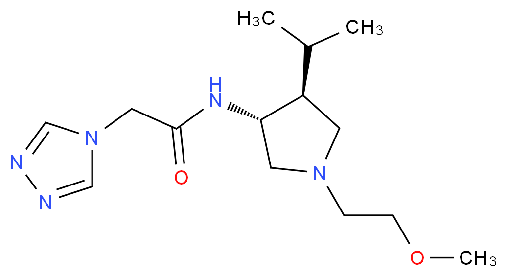 N-[(3R*,4S*)-4-isopropyl-1-(2-methoxyethyl)-3-pyrrolidinyl]-2-(4H-1,2,4-triazol-4-yl)acetamide_Molecular_structure_CAS_)