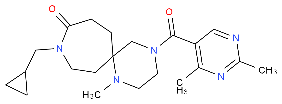 9-(cyclopropylmethyl)-4-[(2,4-dimethylpyrimidin-5-yl)carbonyl]-1-methyl-1,4,9-triazaspiro[5.6]dodecan-10-one_Molecular_structure_CAS_)