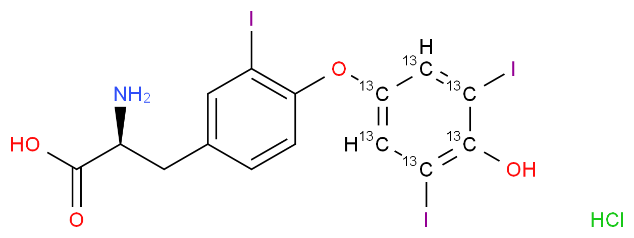 3,3′,5′-Triiodothyronine-(diiodophenyl-13C6) hydrochloride_Molecular_structure_CAS_1217676-14-6)
