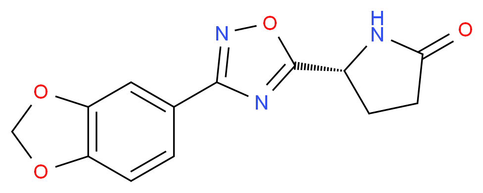(5S)-5-[3-(1,3-benzodioxol-5-yl)-1,2,4-oxadiazol-5-yl]-2-pyrrolidinone_Molecular_structure_CAS_)