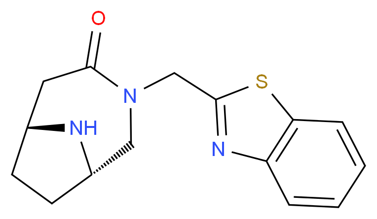 (1S*,6R*)-3-(1,3-benzothiazol-2-ylmethyl)-3,9-diazabicyclo[4.2.1]nonan-4-one_Molecular_structure_CAS_)