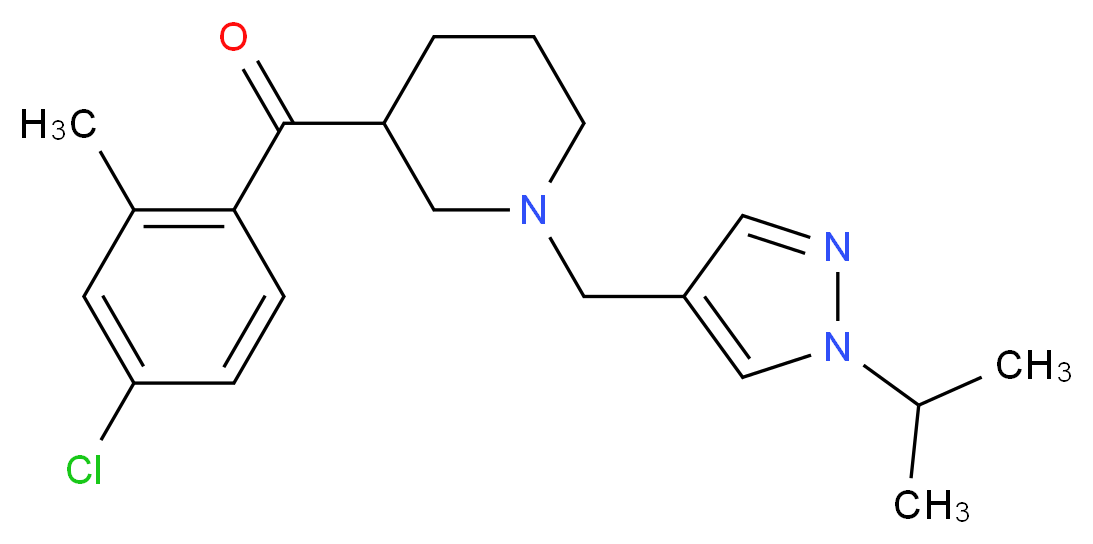 (4-chloro-2-methylphenyl){1-[(1-isopropyl-1H-pyrazol-4-yl)methyl]-3-piperidinyl}methanone_Molecular_structure_CAS_)