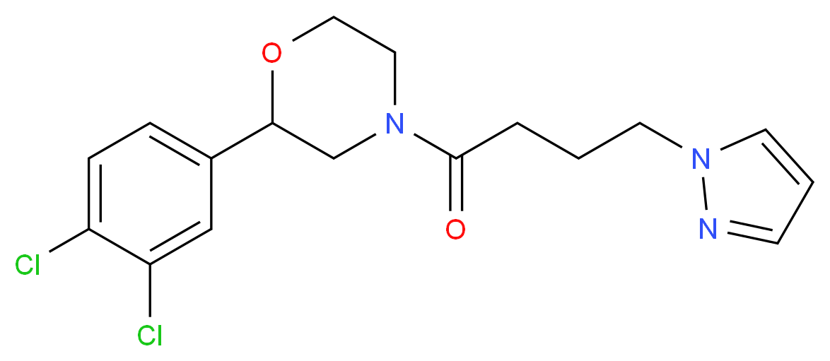 2-(3,4-dichlorophenyl)-4-[4-(1H-pyrazol-1-yl)butanoyl]morpholine_Molecular_structure_CAS_)