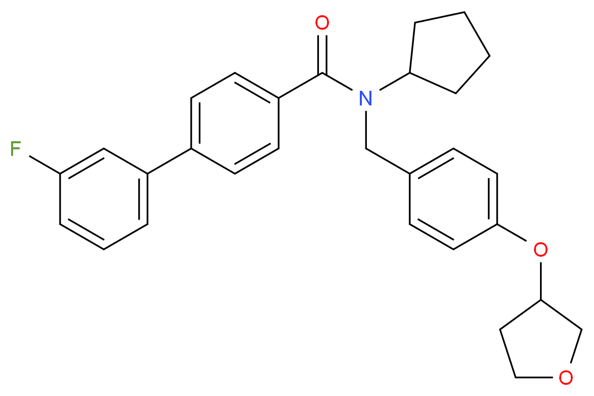 N-cyclopentyl-3'-fluoro-N-[4-(tetrahydro-3-furanyloxy)benzyl]-4-biphenylcarboxamide_Molecular_structure_CAS_)