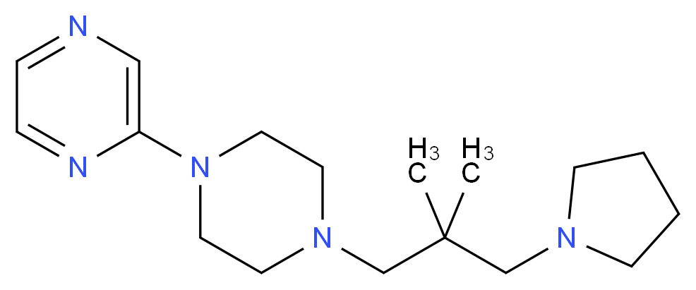 2-[4-(2,2-dimethyl-3-pyrrolidin-1-ylpropyl)piperazin-1-yl]pyrazine_Molecular_structure_CAS_)