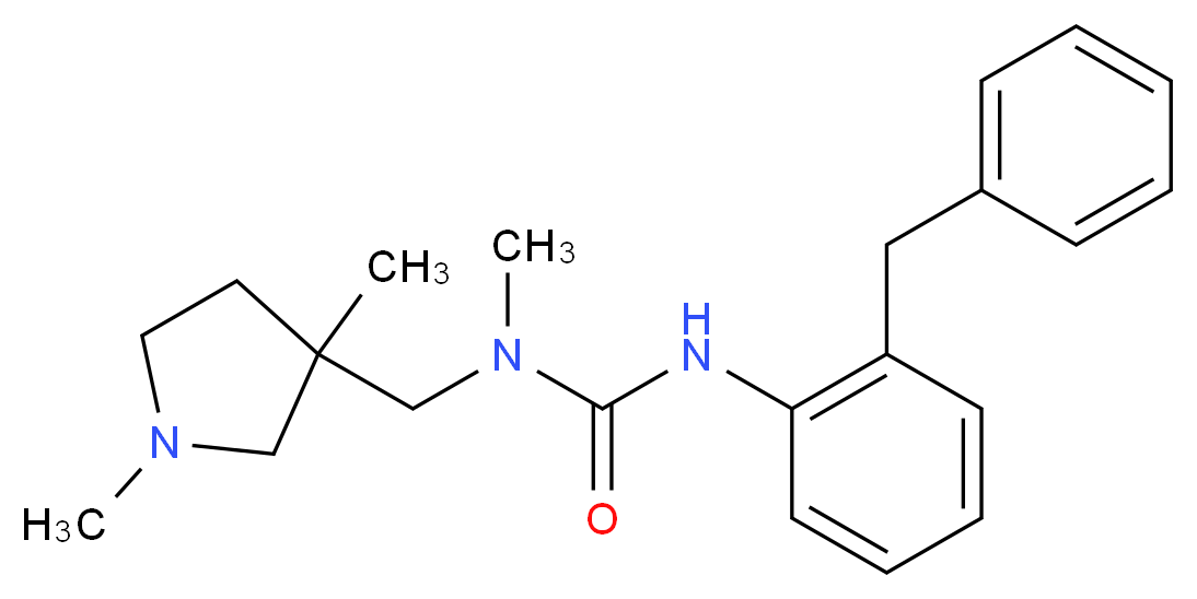 N'-(2-benzylphenyl)-N-[(1,3-dimethylpyrrolidin-3-yl)methyl]-N-methylurea_Molecular_structure_CAS_)