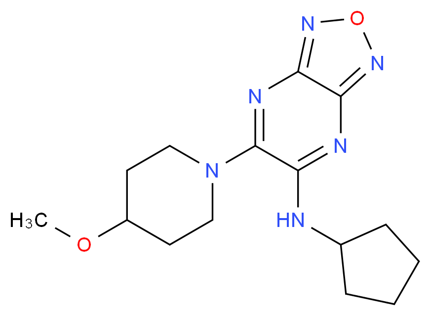 N-cyclopentyl-6-(4-methoxy-1-piperidinyl)[1,2,5]oxadiazolo[3,4-b]pyrazin-5-amine_Molecular_structure_CAS_)