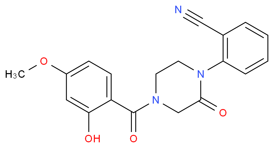 2-[4-(2-hydroxy-4-methoxybenzoyl)-2-oxo-1-piperazinyl]benzonitrile_Molecular_structure_CAS_)