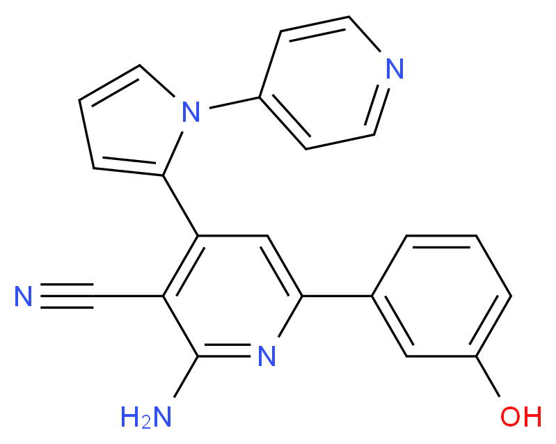 2-amino-6-(3-hydroxyphenyl)-4-(1-pyridin-4-yl-1H-pyrrol-2-yl)nicotinonitrile_Molecular_structure_CAS_)