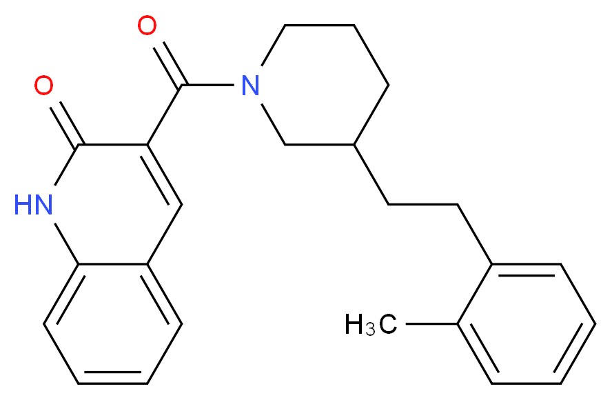 3-({3-[2-(2-methylphenyl)ethyl]-1-piperidinyl}carbonyl)-2(1H)-quinolinone_Molecular_structure_CAS_)