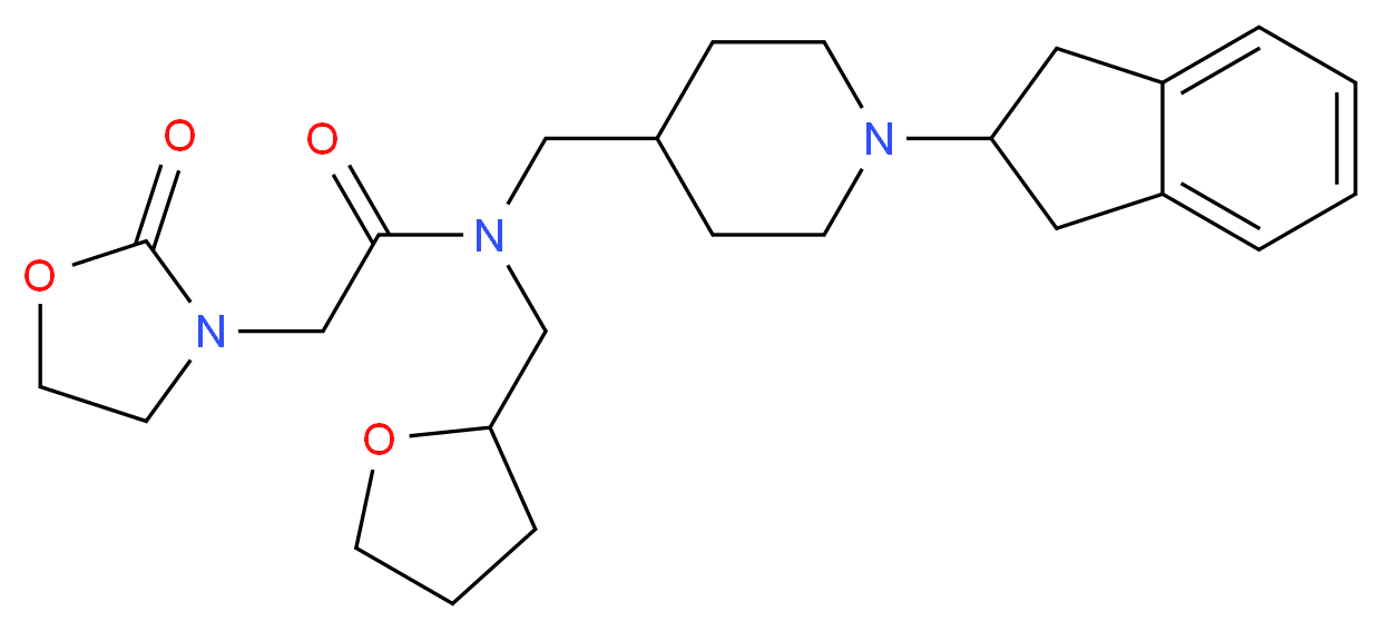 N-{[1-(2,3-dihydro-1H-inden-2-yl)-4-piperidinyl]methyl}-2-(2-oxo-1,3-oxazolidin-3-yl)-N-(tetrahydro-2-furanylmethyl)acetamide_Molecular_structure_CAS_)